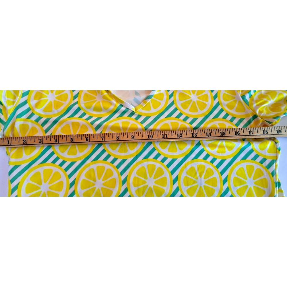 Viv & Lou Main Squeeze Swim Cover Up S/M Lemon Print Tassel Tunic Dress Resort - Picture 8 of 8